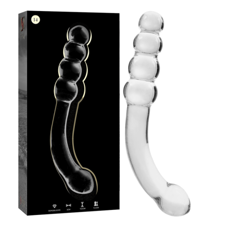 NEBULA SERIES BY IBIZA - MODELO 14 DILDO CRISTAL TRANSPARENTE 18.5 CM -O- 3 CM