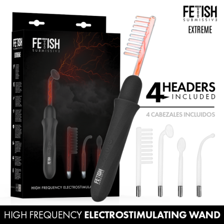 FETISH SUBMISSIVE - VIBRADOR WAND ELECTROESTIMULACIÓN ALTA FRECUENCIA - Universo SexShop