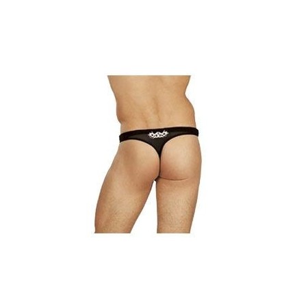 Tanga negro con estampado TRIBAL detrás